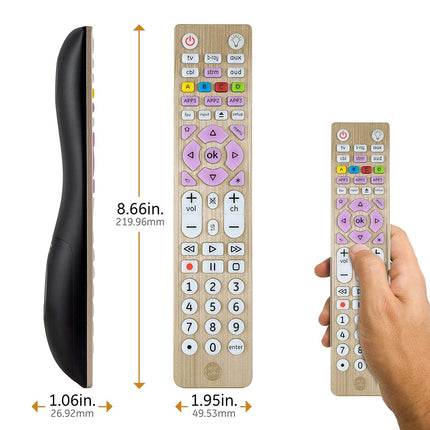 GE 4-Device Universal Remote Control - Backlit Buttons, Samsung, LG, Vizio, Sony, Roku & Apple TV Replacement, Silver, 48844