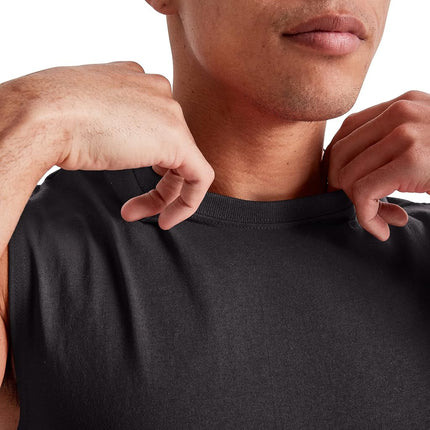 Hanes Men's Essentials Midweight T Pack, Cotton Muscle Tank Shirts, Pack of 3, Black, S
