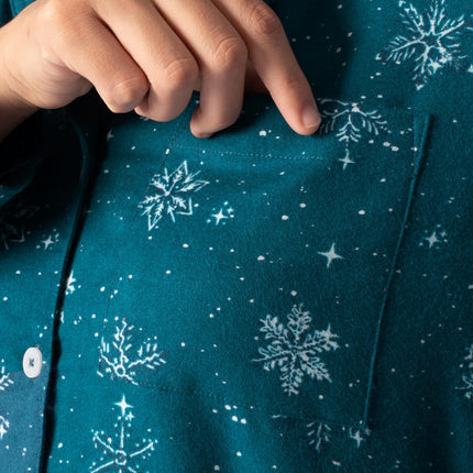 Fruit of the Loom womens Flannel Sleep Shirt, Starry Snowflakes, 2X