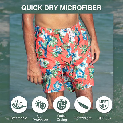 Kanu Surf mensApollo Swim Trunks (Regular & Extended Sizes) Swim Trunks - Red - XX-Large