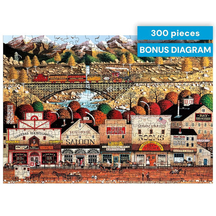 Buffalo Games - Charles Wysocki - Sleepy Town West - 300 Piece Jigsaw Puzzle for Adults - Challenging Puzzle Perfect for Game Nights - Finished Puzzle Size is 21.25 x 15.00