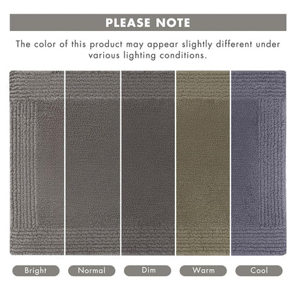 Madison Park Signature Splendor Reversible 100% Cotton Tufted Bathroom Rug-3000 GSM Hotel Quality Luxurious Plush High Pile Bath Mat Absorbent, Quick Dry, Shower Room Décor, 21x34, Charcoal