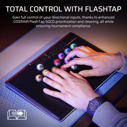 Corsair NOVABLADE PRO Wireless Hall Effect Leverless Controller – 15-Main Key Layout, 1000Hz Polling, 2.4GHz Wireless, SOCD, MGX Hyperdrive Hall Effect Magnetic Switches – PS5, PS4, PC – Black [PlayStation 5]