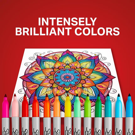 Sharpie Permanent Marker, Fine Point, Black (Pack of 12). 24 Stück multicoloured