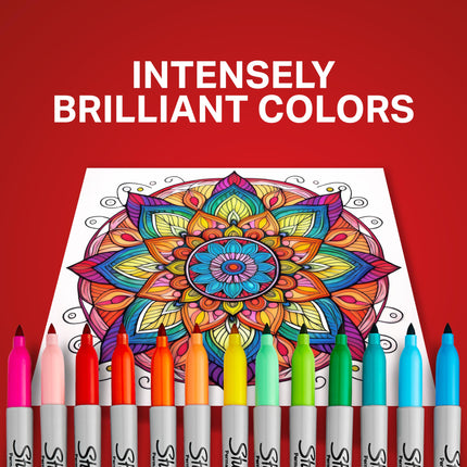 Sharpie Permanent Marker, Fine Point, Black (Pack of 12). 24 Stück multicoloured