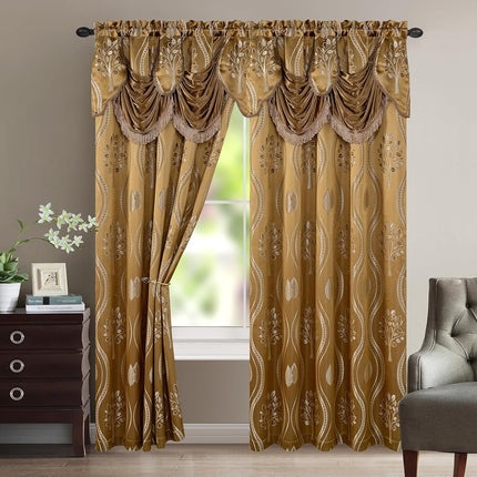 Elegant Comfort Aurora Jacquard Look Curtain Panel