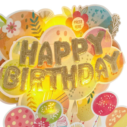 Hallmark Paper Wonder Musical Pop Up Birthday Card (Mylar Balloon Explosion, Plays Happy Birthday)