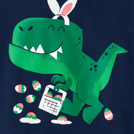 The Children's Place Camisetas gráficas de manga corta con dinosaurios para bebés y niños pequeños, paquete múltiple, volcán/dino conejito/dinos camuflaje, 18-24 meses