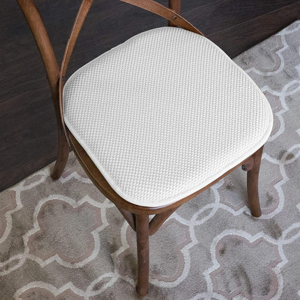 Sweet Home Collection Cushion Memory Foam Chair Pads Honeycomb Nonslip Back Seat Cover 16" x 16" 6 Pack White