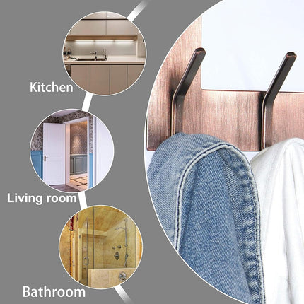 Dseap Over The Door Hook Hanger - 6 Hooks Over Door Coat Rack for Hanging Clothes Hat Towel,White, 2 Packs