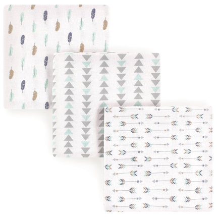 Luvable Friends 3 Piece Flannel Receiving Blanket,