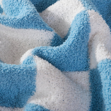 Elegant Comfort Checkered Throw Blanket, Aqua Super Soft Cozy Fluffy Warm Throw Blankets for Couch, Sofa, Chair, Bed, Camping, Picnic, Travel Lightweight Bed Blanket (50" x 70")
