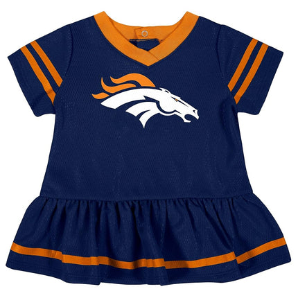 NFL Denver Broncos Girls 2018Dazzle Dress & Panty, Blue, 0-3 Months