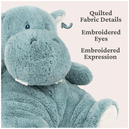 GUND Baby Oh So Snuggly Hippo Large Plush Stuffed Animal for Babies and Infants, Teal, 12.5”