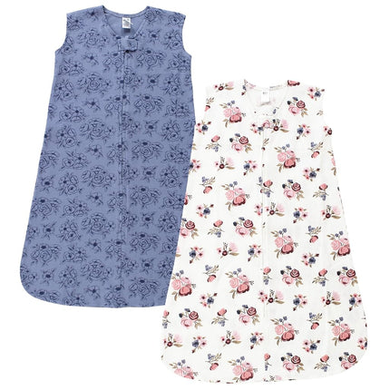 Hudson Baby Saco de Dormir Térmico sin Mangas para Bebé Unisex 2pk, Rosa Polvoriento Floral, 0-6 Meses, Rosa Polvoriento Floral, 0-6 Meses