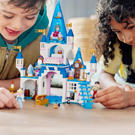LEGO Disney Princess Cinderella and Prince Charming's Castle Doll House, Buildable Toy with 3 Mini Dolls, plus Gus Gus and Lucifer Figures, Gifts for Kids, Girls & Boys Aged 5 Plus Years Old 43206