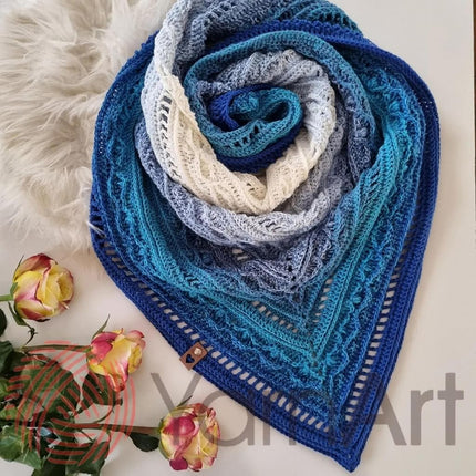 YarnArt Flowers – Gradient Cotton Acrylic Blend, 250g (8.8 oz), 1094 yds, Lightweight Sport Yarn for Crochet, Knitting, Shawls, Summer Projects (299)