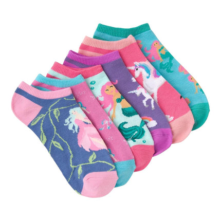 K. Bell Socks Women's 6 Pack Novelty No Show Low Cut Socks Casual, Mythical Creatures (Blue Assorted), 3.5-9 UK (Pack of 6)