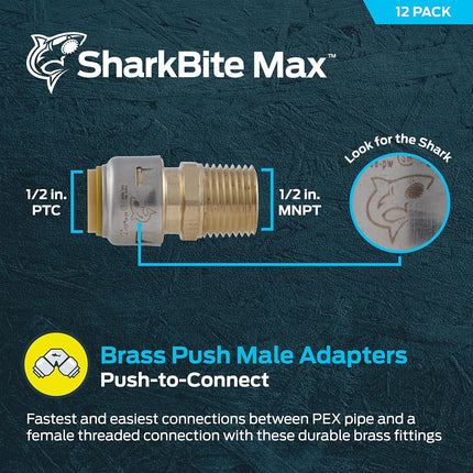 SharkBite UR120 Brass Push Male Adapter