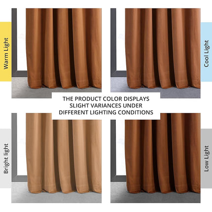 HPD Half Price Drapes Signature Velvet Thermal Blackout Curtains for Living Room 108 Inch Long (1 Panel) Rod Pocket Insulated Blackout Curtains for Bedroom Window Curtains, 50W x 108L, Burnt Pumpkin