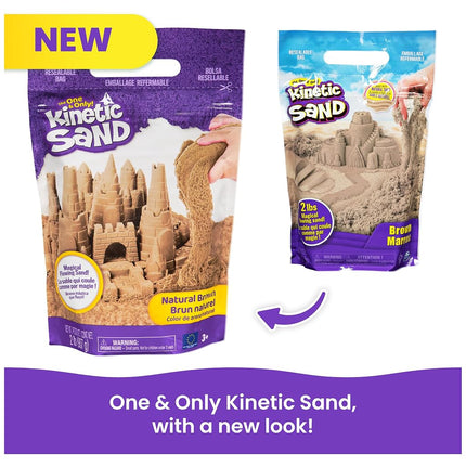Kinetic Sand 2lb Brown, Moldable Play Sand Sensory Toys, Ages 3+