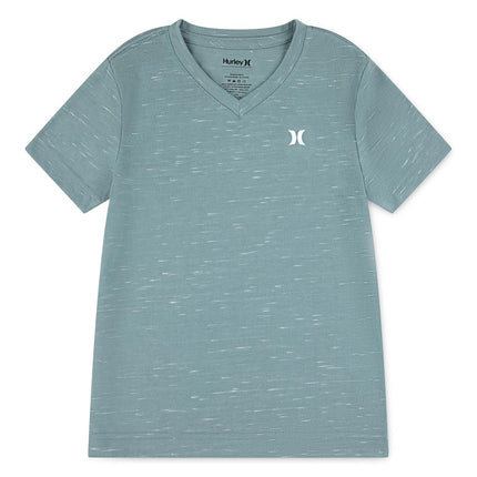 Hurley Boys' camiseta básica suave Cloud Slub, azul verdoso medianoche/cuello en V, grande