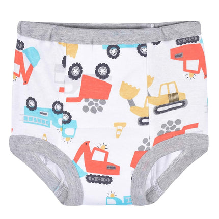 Gerber 4 Pack Potty Training Pants Infant Toddler Training Underwear for Baby Girls, Yellow and Black Vehicles, 3 Años