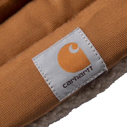 Carhartt Durable Canvas Pet Bed, Firm Duck Dog Bed, Carhartt Brown (Sherpa Top Napper Pad), Medium