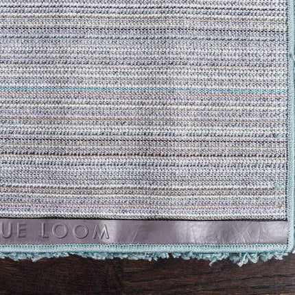 Alfombra Unique Loom Solid Shag Collection azul pizarra claro de 0.97 x 1.58 m (3' 2" x 5' 2")