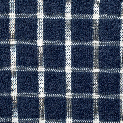 DII 100% Cotton, Machine Washable, Ultra Absorbant, Basic Everyday 12 x 12 Terry Kitchen Dish Cloths, Windowpane Design, Set of 6- Nautical Blue