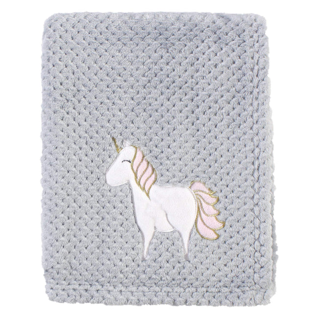 Hudson Baby Unisex Baby Plush Waffle Blanket, Pink