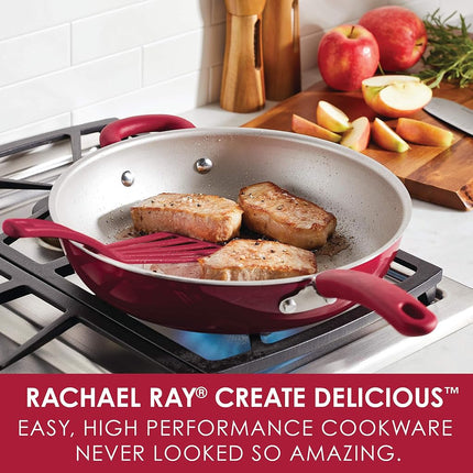 Rachael Ray 12000 Create Delicious Frying pan, Aluminium, Red Shimmering
