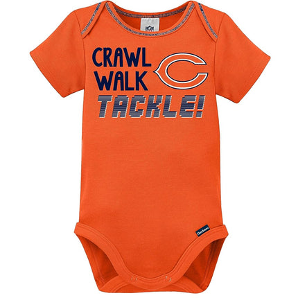 NFL Chicago Bears Boys 20183 Pack Short Sleeve Variety Bodysuit, Blue, 0-3 Months