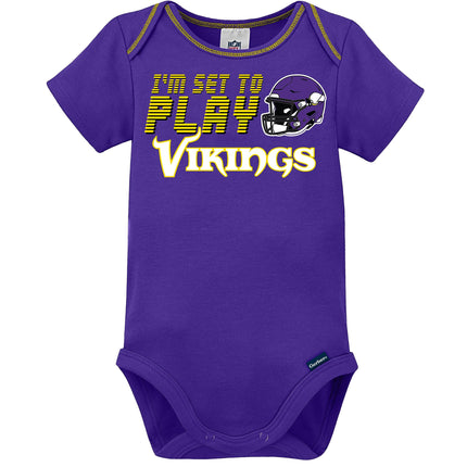 NFL Minnesota Vikings Garçons 20183 Lot de combinaisons à manches courtes, Violet, 0-3 Mois