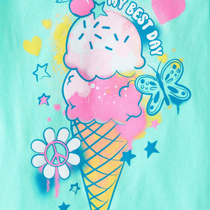 The Children's Place Girls' Trends,Icons Short Sleeve Graphic T-Shirts,5 Pack, Summer, X-Small