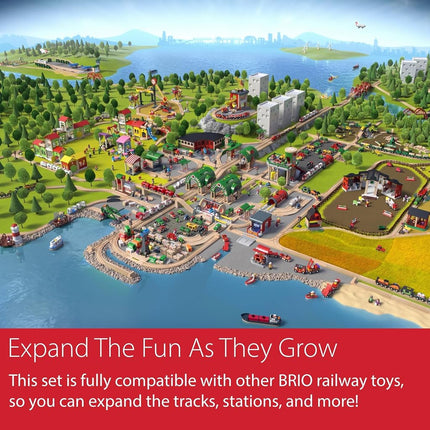 BRIO World Intermediate Expansion Pack Wooden Railway Track – Train Track Extension Pieces & Switch Tracks Add-On, Compatible with BRIO World Trains, Sets & Accessories, Kids 3 Years and Up