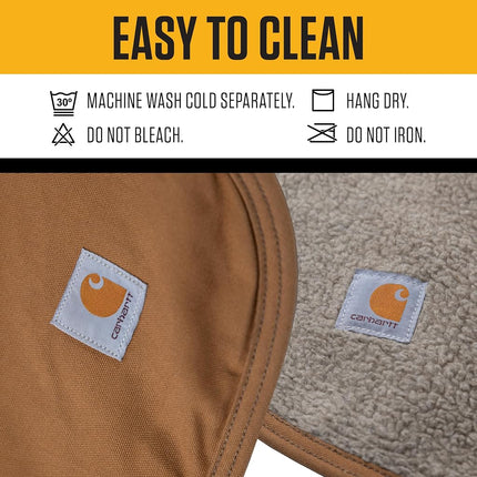 Carhartt Firm Duck Sherpa-Lined Throw Blanket, Reversible Pet Blanket, Carhartt Brown (Fleece/Canvas)