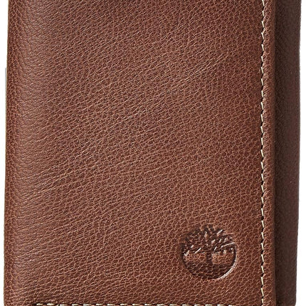 Timberland mens Genuine Leather Rfid Blocking Trifold Travel Accessory Tri Fold Wallet, Brown, One Size