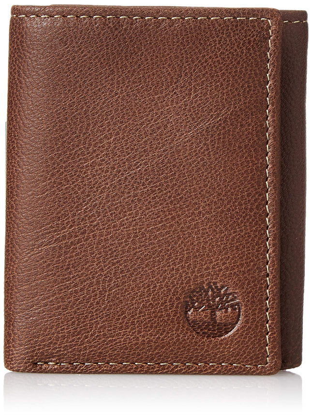 Timberland mens Genuine Leather Rfid Blocking Trif