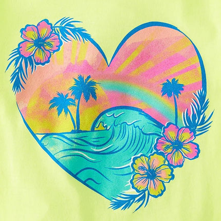Lot de T-shirts graphiques quotidiens assortis à manches courtes The Children's Place, plusieurs paquets, Dauphin/Cœur/Aloha, Très Grand