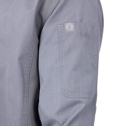 Chef Works Men's Hartford Chef Coat Jacket, Grey, XL
