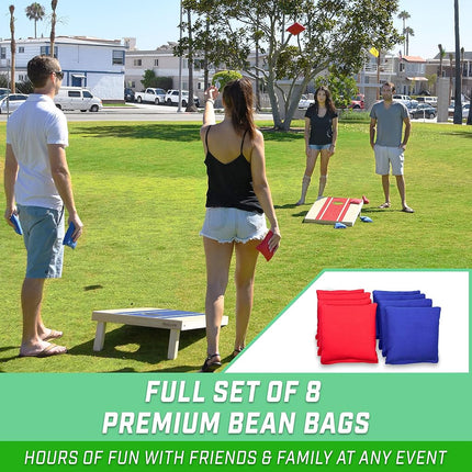 GoSports 3 x 2 ft Wood Design Cornhole Game Set - Includes Two 3 x 2 ft Boards, 8 Bean Bags, and Carry Case