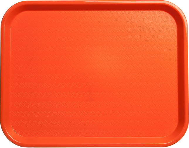 Carlisle FoodService Products Bandeja de Cafetería de Comida Rápida con Superficie Estampada para Cafeterías, Comida Rápida y Comedores, Plástico, 14" x 18", Naranja, (Paquete de 12)