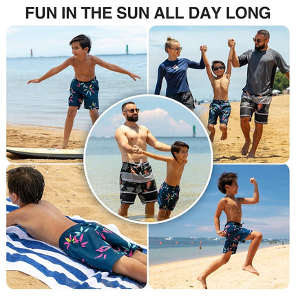 Kanu Surf Boys' Explore Quick Dry UPF 50+ Beach Swim Trunk, Reef Navy, 5