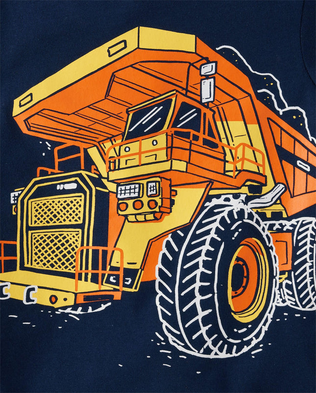The Children's Place Baby and Toddler Boys' Vehicle Short Sleeve Graphic T-Shirts, Multipack, Rescue/Airplanes/Construction, 3T
