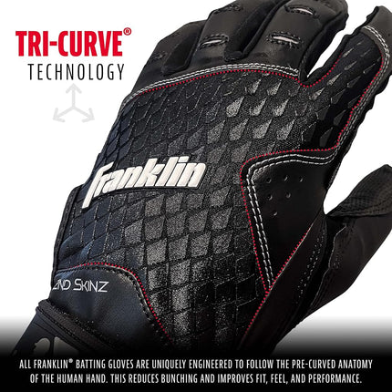 Franklin Sports 2nd-Skinz Batting Gloves Black/Black Adult Large