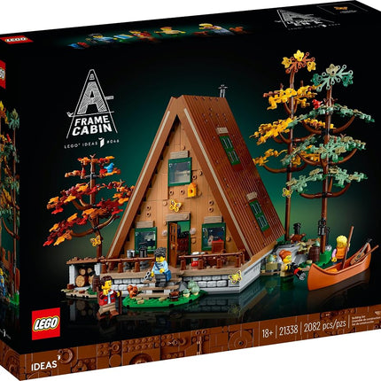 LEGO Ideas A-Frame Cabin 21338 Collectible Display Set, Buildable Model Kit for Adults, Gift for Nature and Architecture Lovers, Includes 4 Customizable Minifigures and 11 Animal Figures
