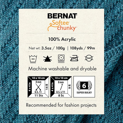 Bernat Softee Chunky Forest Yarn - (Pack of 3) 100g/3.5oz - Acrylic - 6 Super Bulky - 108 Yards - Knitting/Crochet