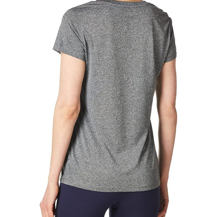 Hanes womensO9032Sport Women's Heathered Performance V-Neck Tee Short Sleeves Shirt - Black - Large