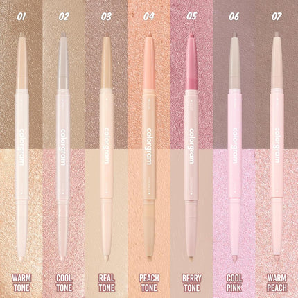 COLORGRAM Under Eye Highlighter Stick - 05 Berry | Silky-Smooth Long-Lasting Highlighter & Contouring Stick for Smudge-Proof, Shining Daily Makeup | K-Beauty Face Highlighters & Luminizers